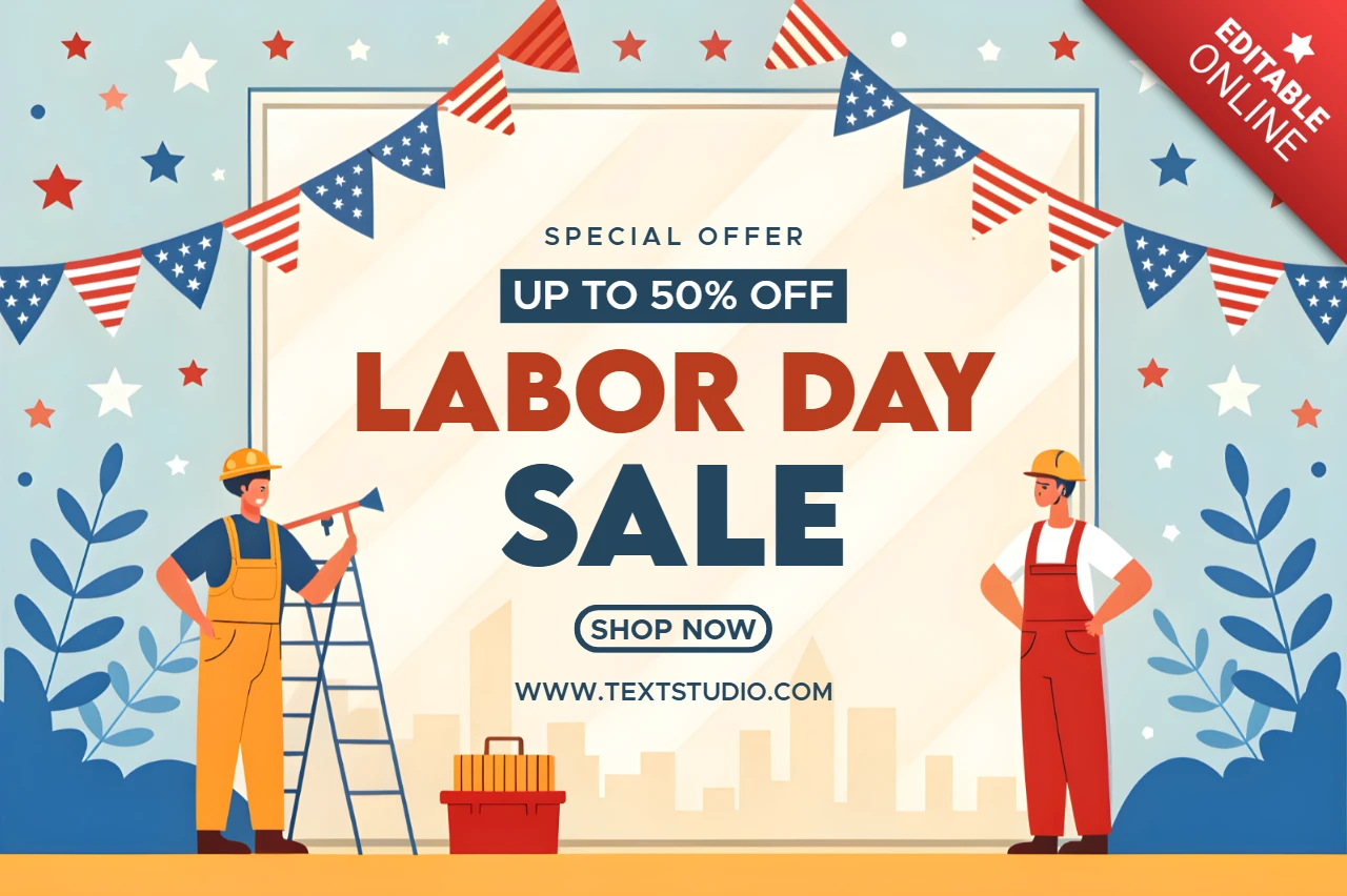 Labor Day Sale Design Template – Festive and Colorful Promotional Artwork