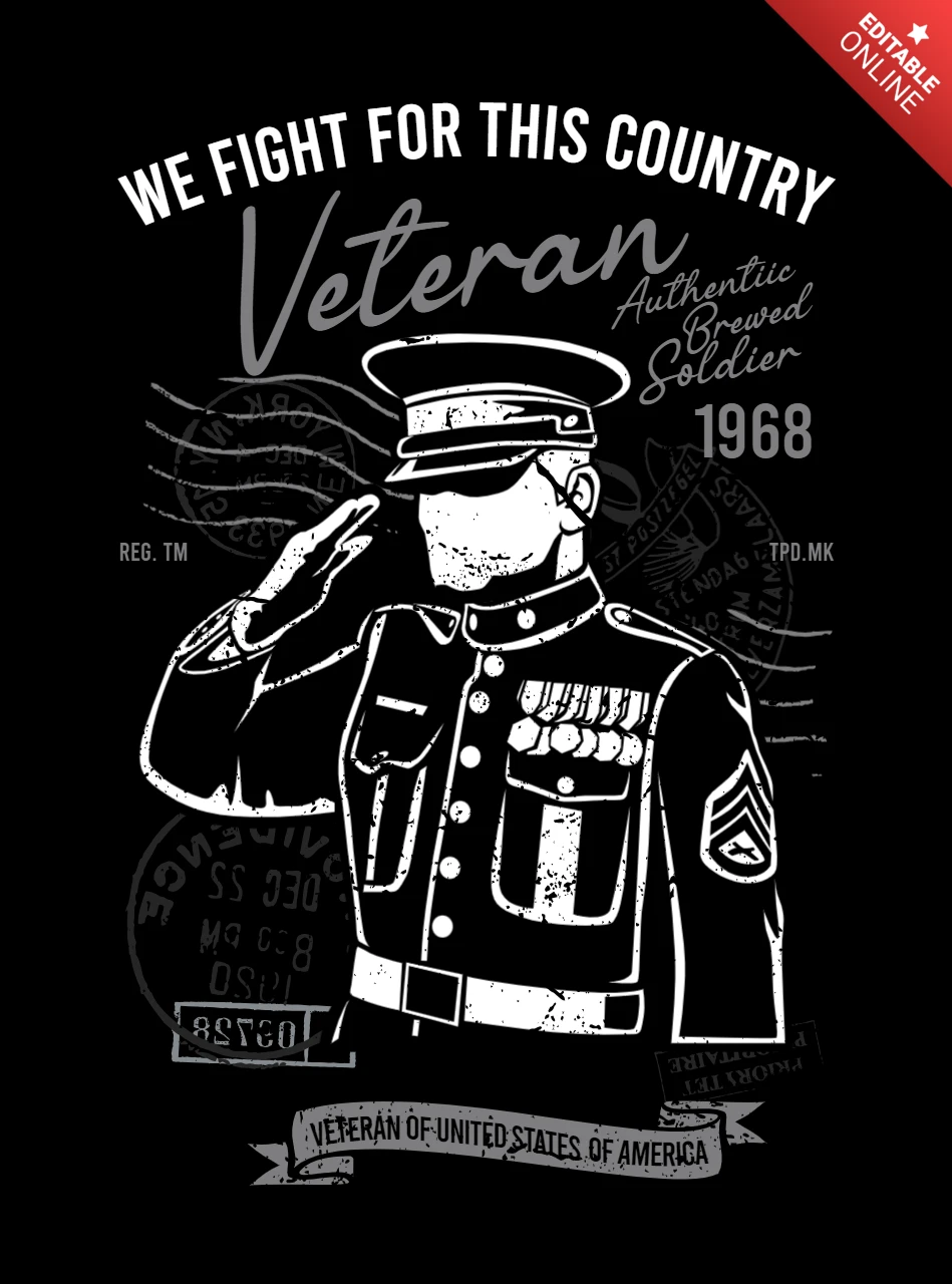Proud Veteran US Army Vintage T-Shirt Design Template