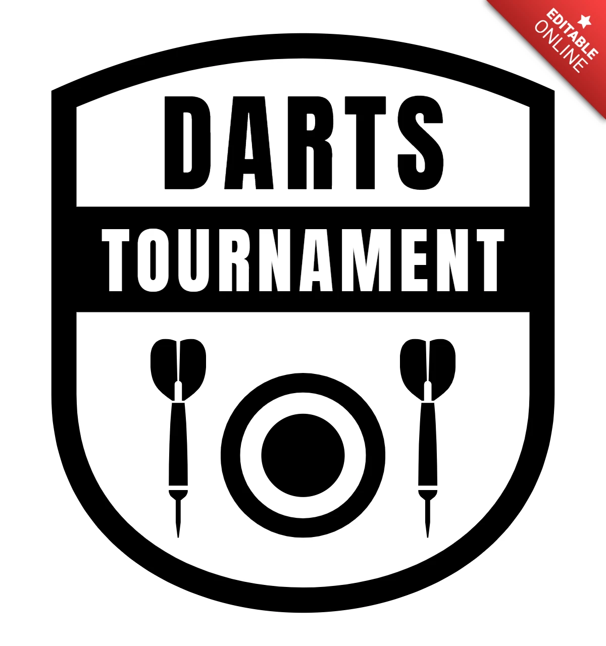 Darts Tounament Logo Design Template