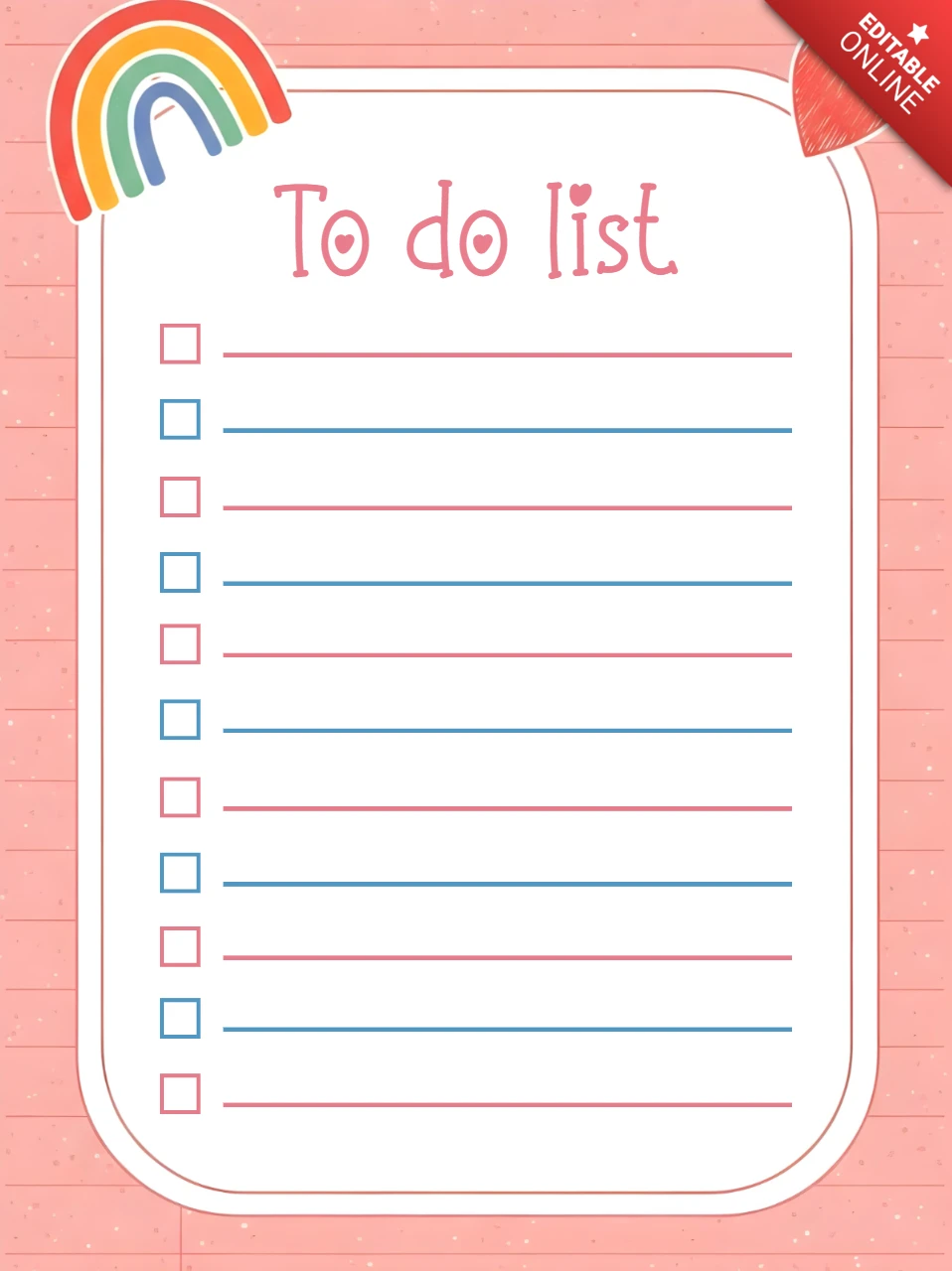 Colorful Rainbow To Do List Template Design for Organizing Tasks