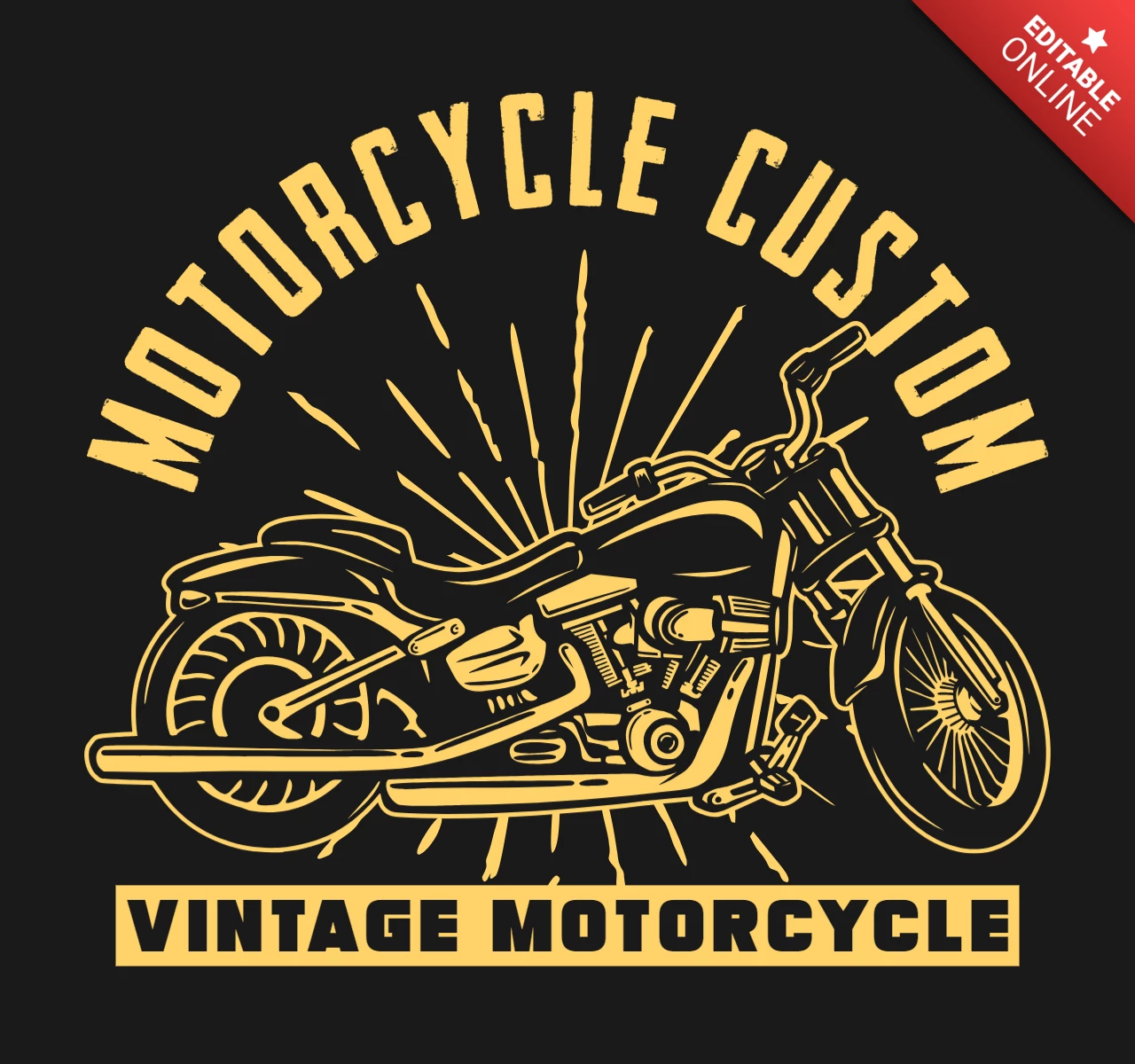 Modelo de design de camiseta vintage personalizada para motocicleta