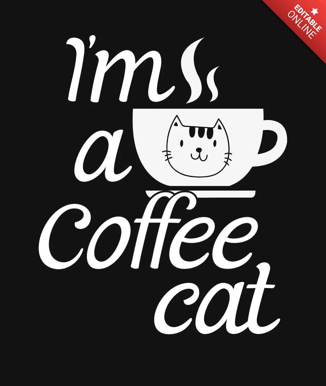Modelo de design de camiseta "I'm a coffee cat lover