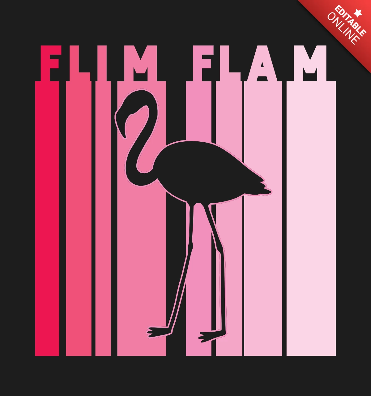 Pink Flamingo T-shirt Design Template