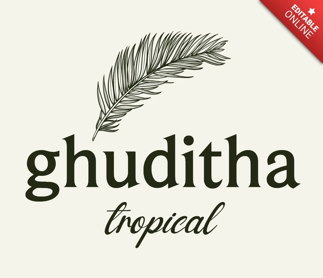 Tropical Leaf Logo Design Template