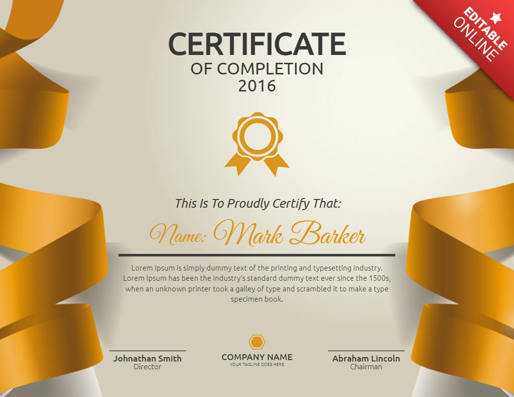 Modello di certificato astratto elegante