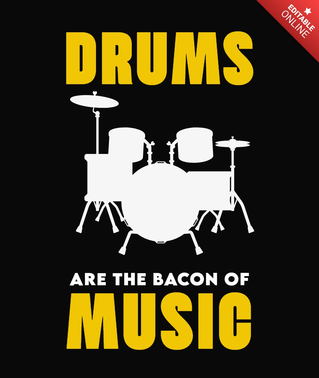 Drums zijn het spek van T-shirt ontwerpsjabloon