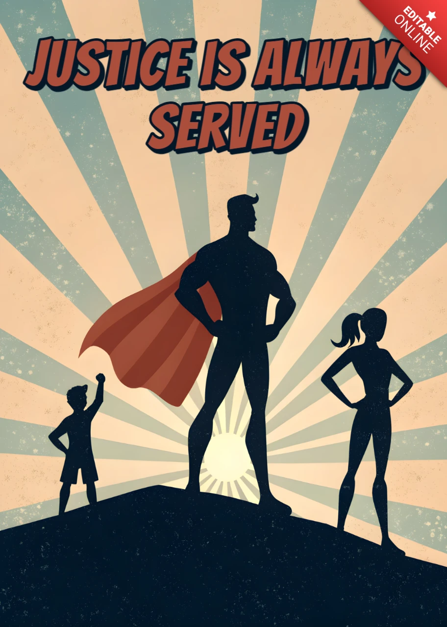 Vintage-Superhelden-Designvorlage für Poster und Merchandise