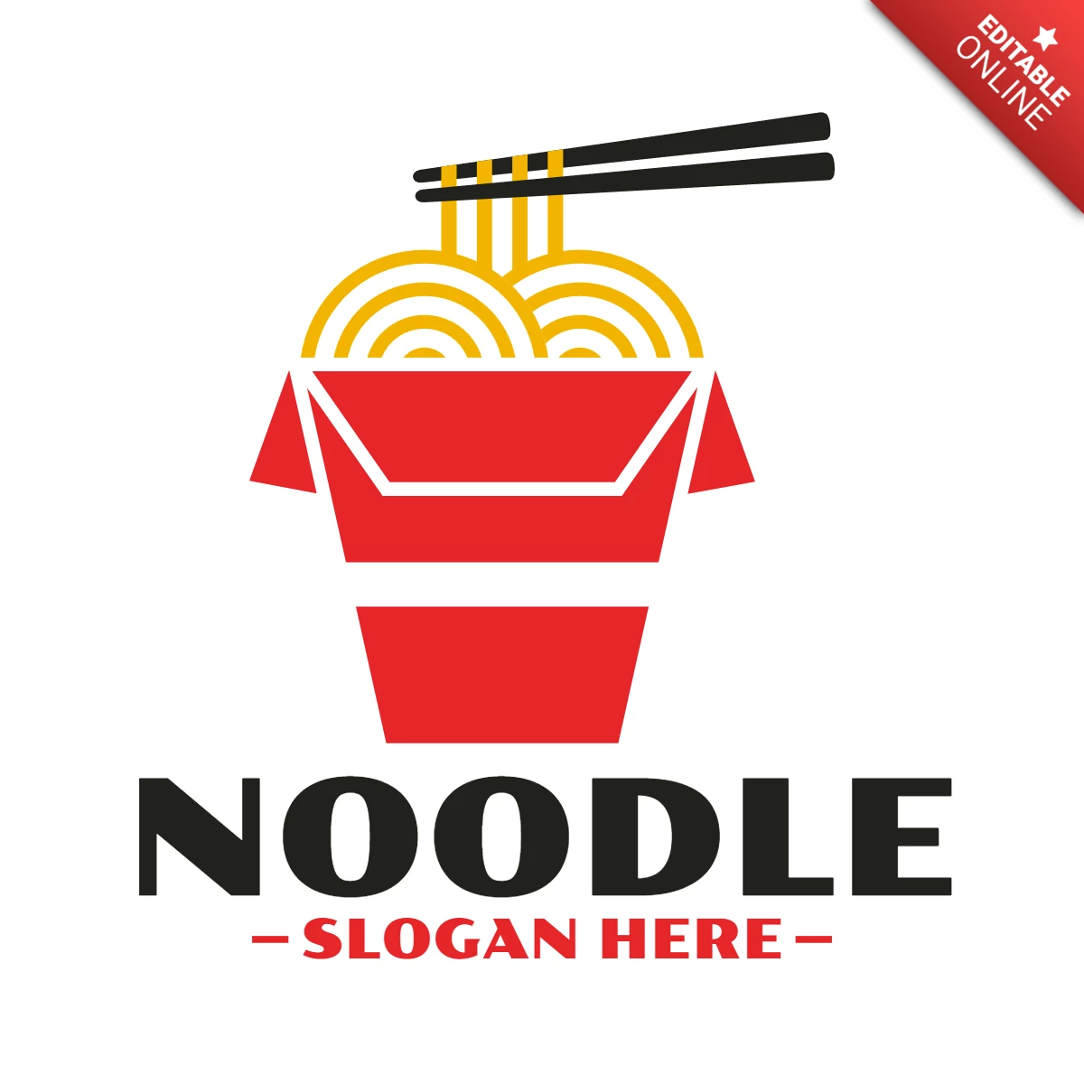 Modelo de design do logotipo do Noodle