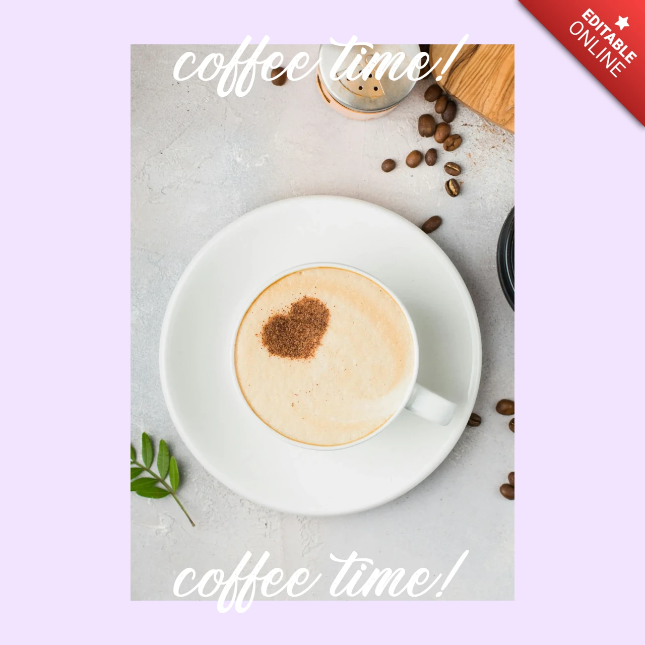 Kaffeezeit ästhetische Instagram Post Design Vorlage