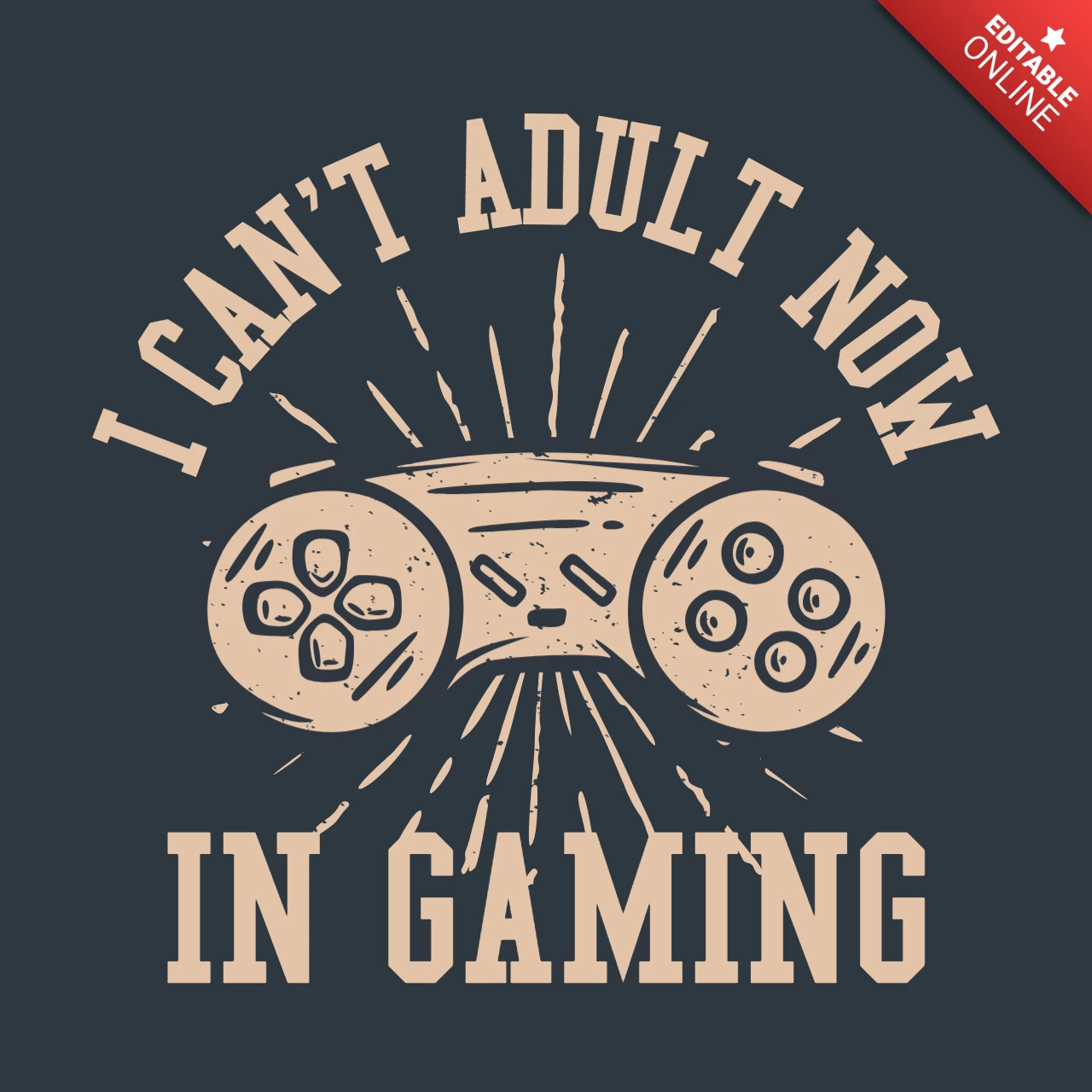 ゲームパッド ヴィンテージTシャツデザインテンプレート