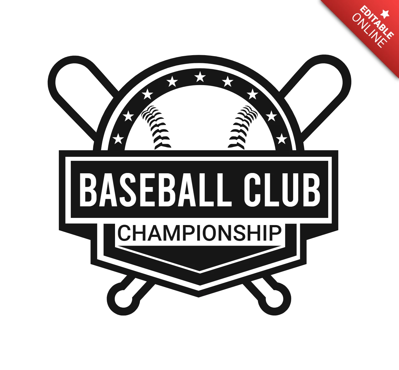 Modèle de conception de logo de sport de championnat de tournoi de club de baseball