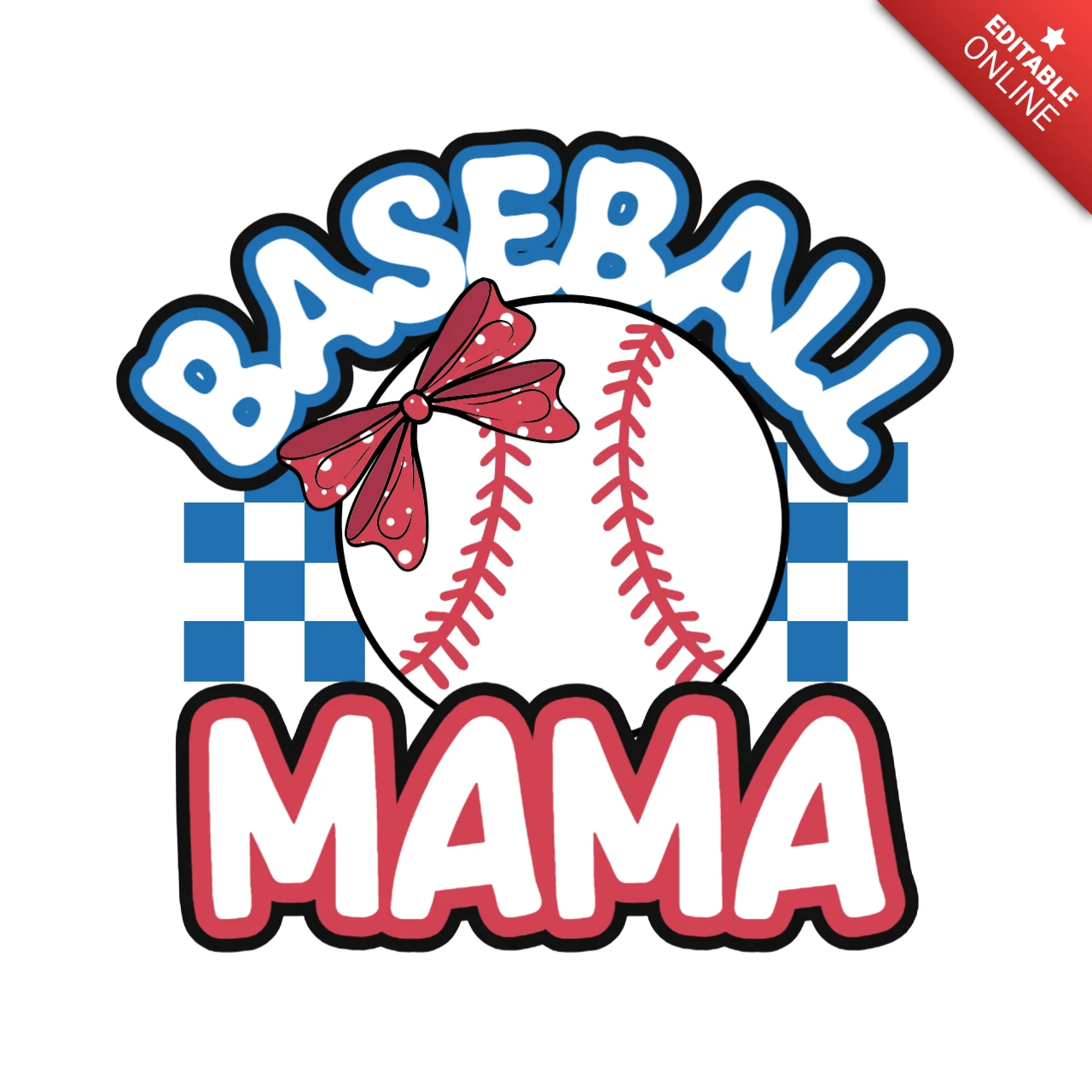 Baseball Mama Proud Supporter & Champion of the Game T-Shirt Design Template