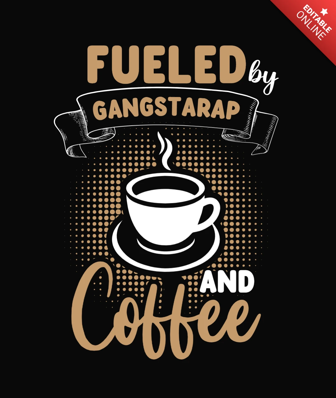 Modello di maglietta per caffè Fueled by gangstarap