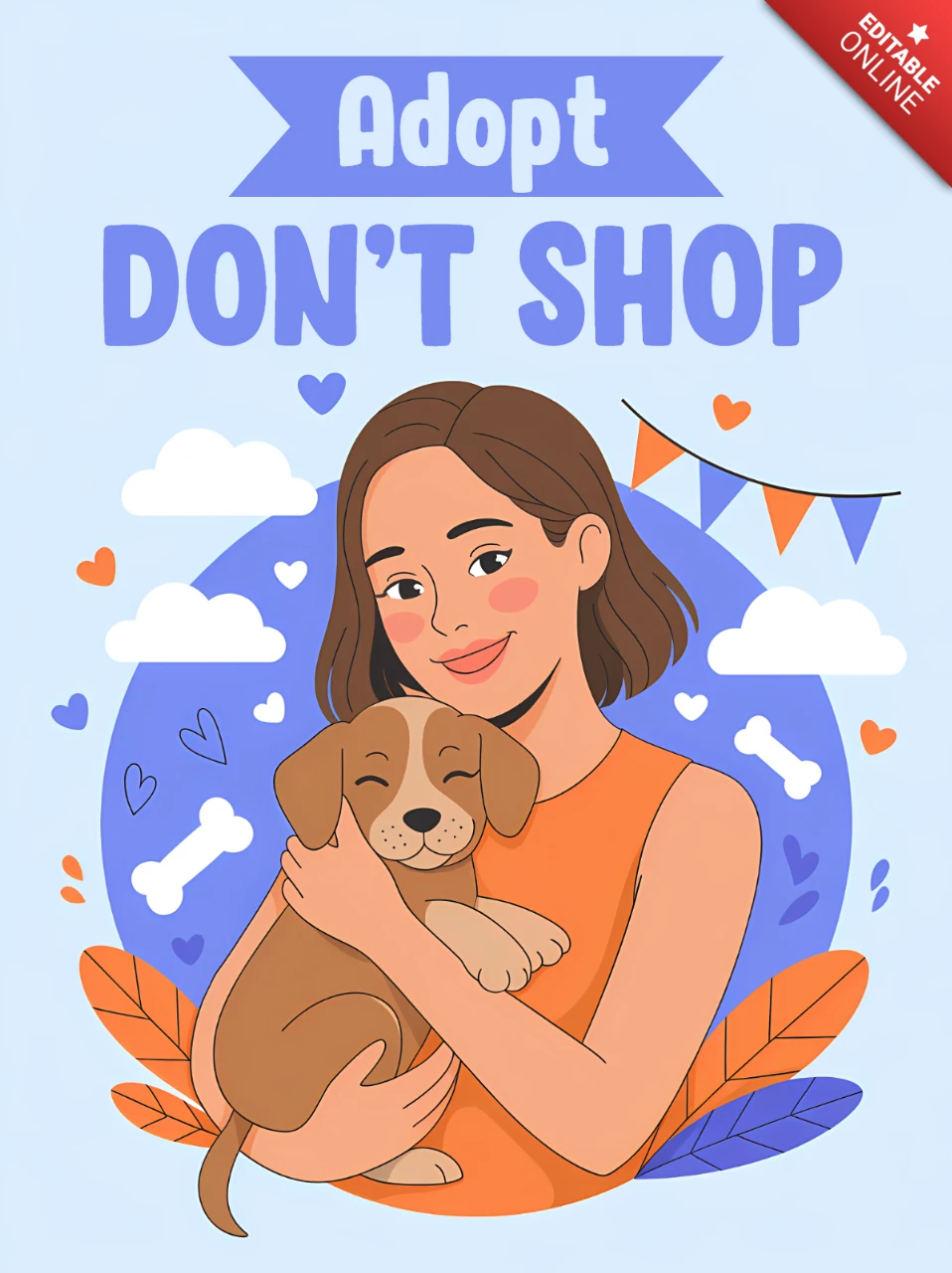 Adopt Don't Shop Design Template for Pet Adoption Posters