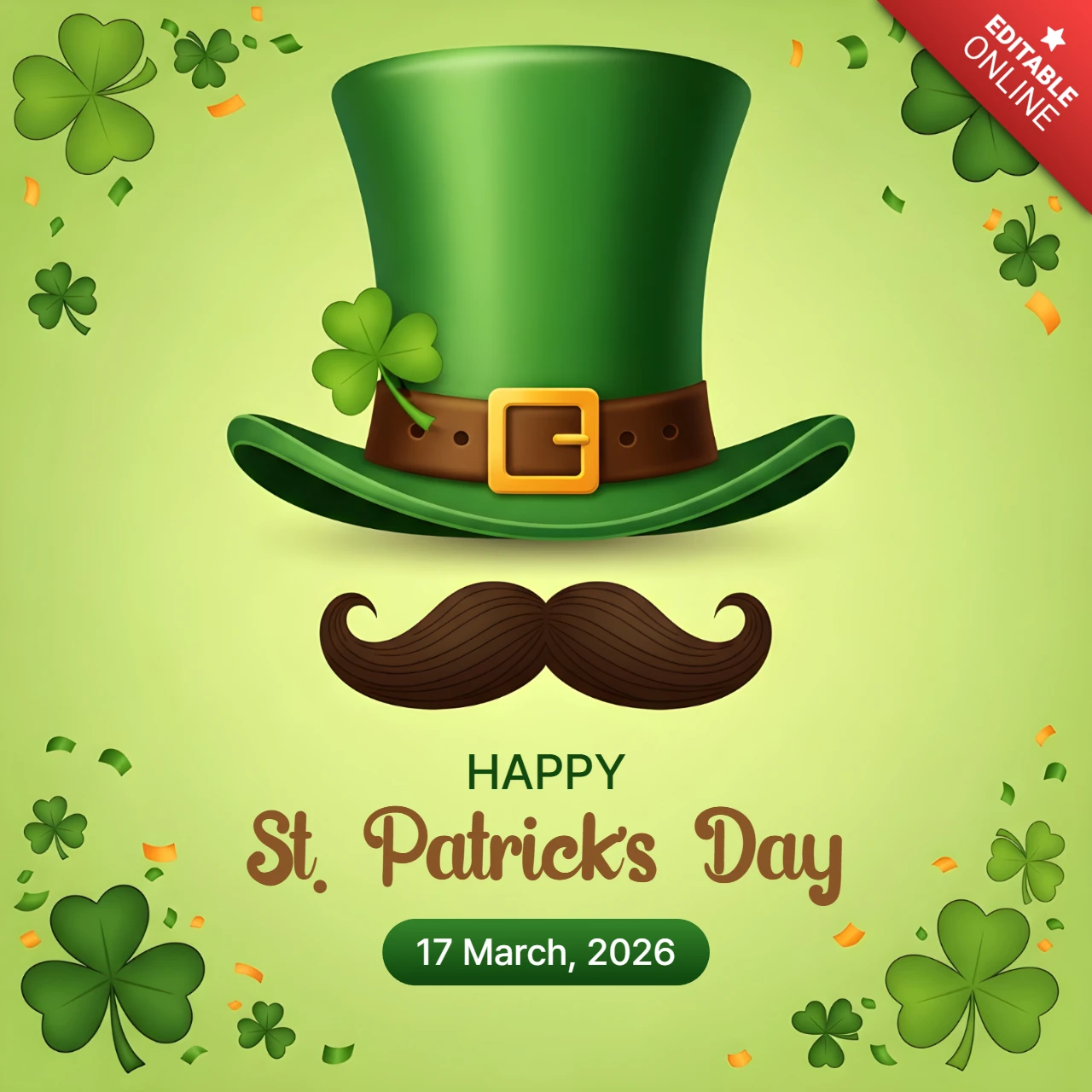 St. Patrick's Day Hut Design Vorlage für Grußkarten
