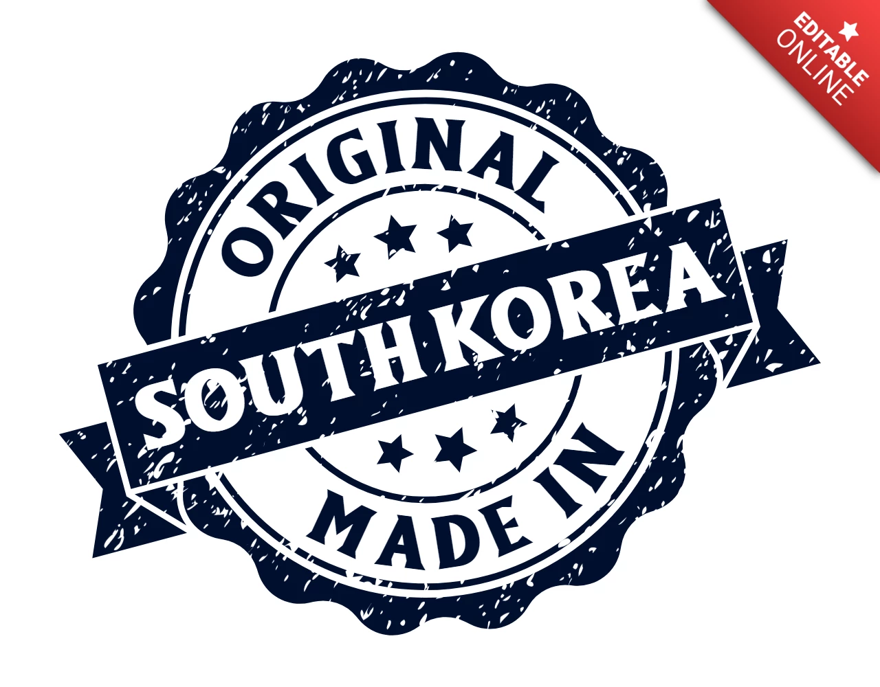 Made In South Korea Stamp Logo Design Template