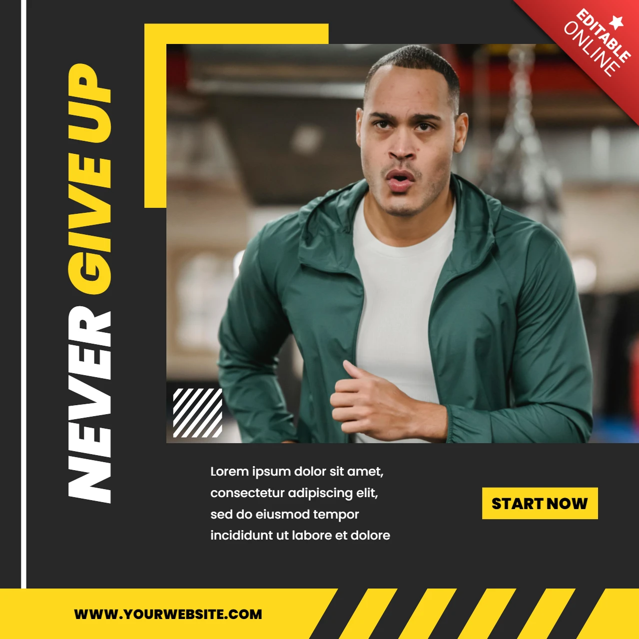 Niemals aufgeben fitness lifestyle instagram story post design