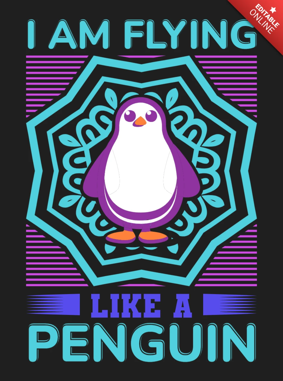 Playful Penguin Graphic Design Template for Fun Apparel