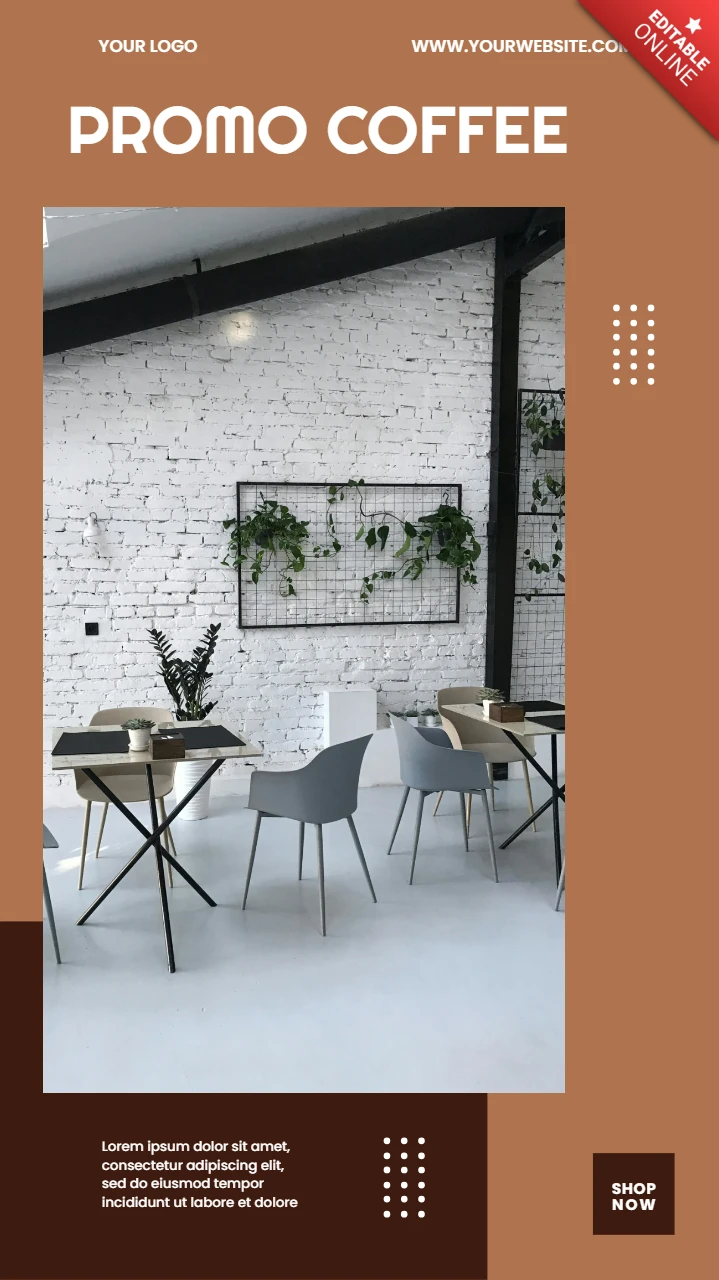 Coffee Shop Promotional Instagram Story Post Design Template
