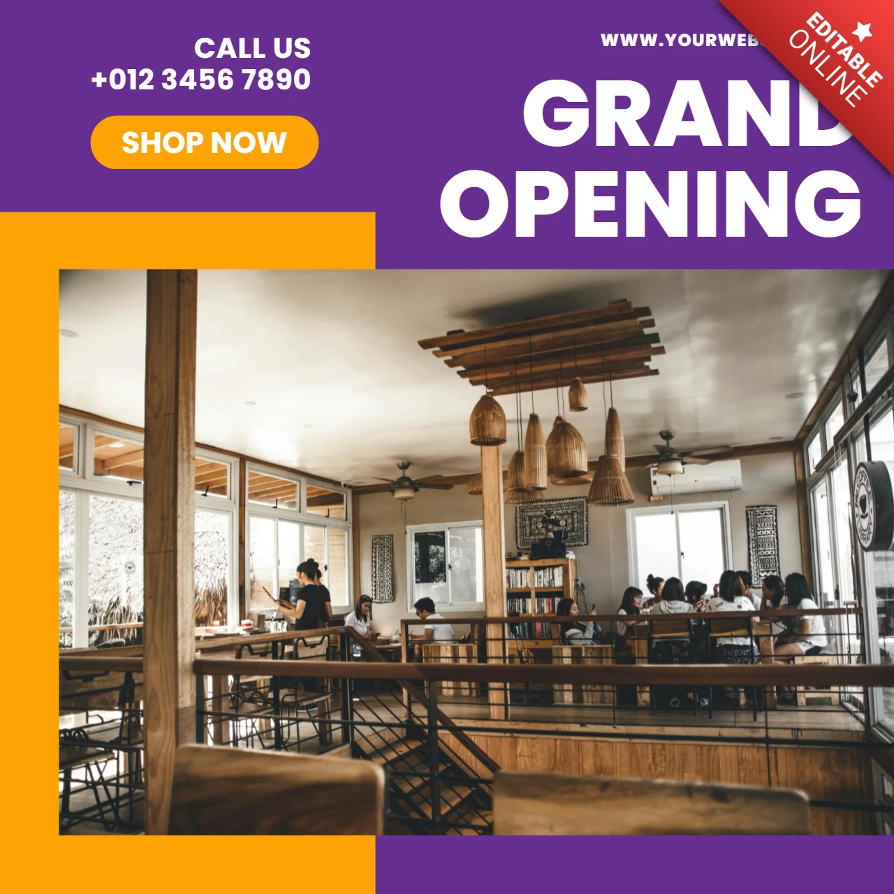 Striking visual pizzeria menu instagram post design template
