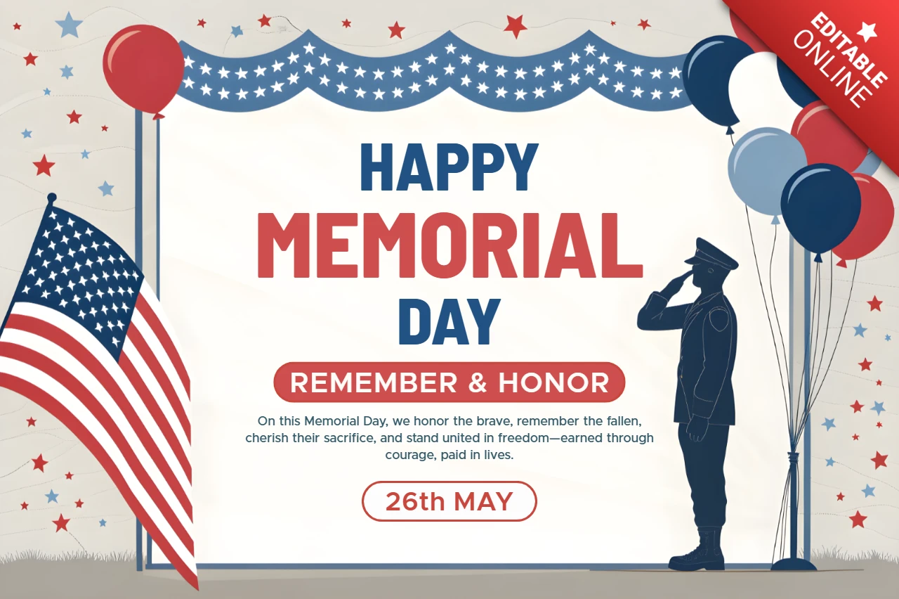 Patriotic Memorial Day Design Template: Honor and Remember with Vintage Style
