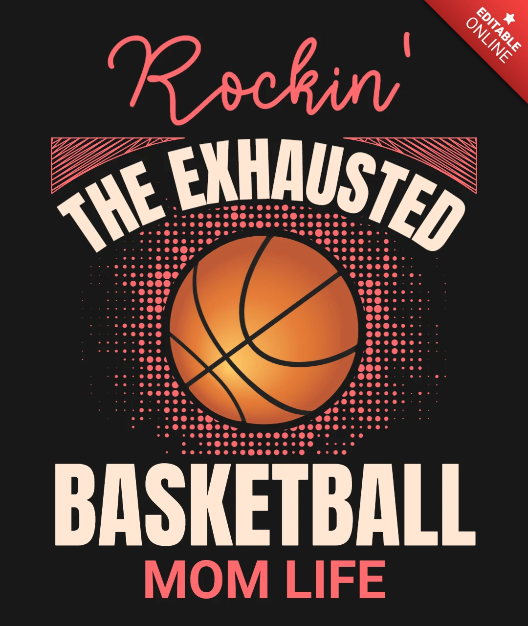 Modelo de design de camiseta da vida de mãe de basquete exausta