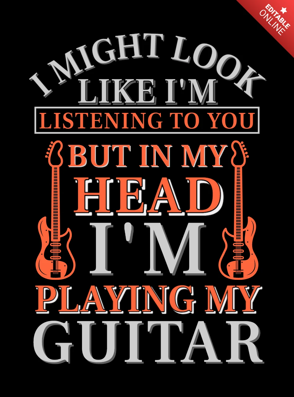 Rockin' Guitarist Quote Design Template for Musicians