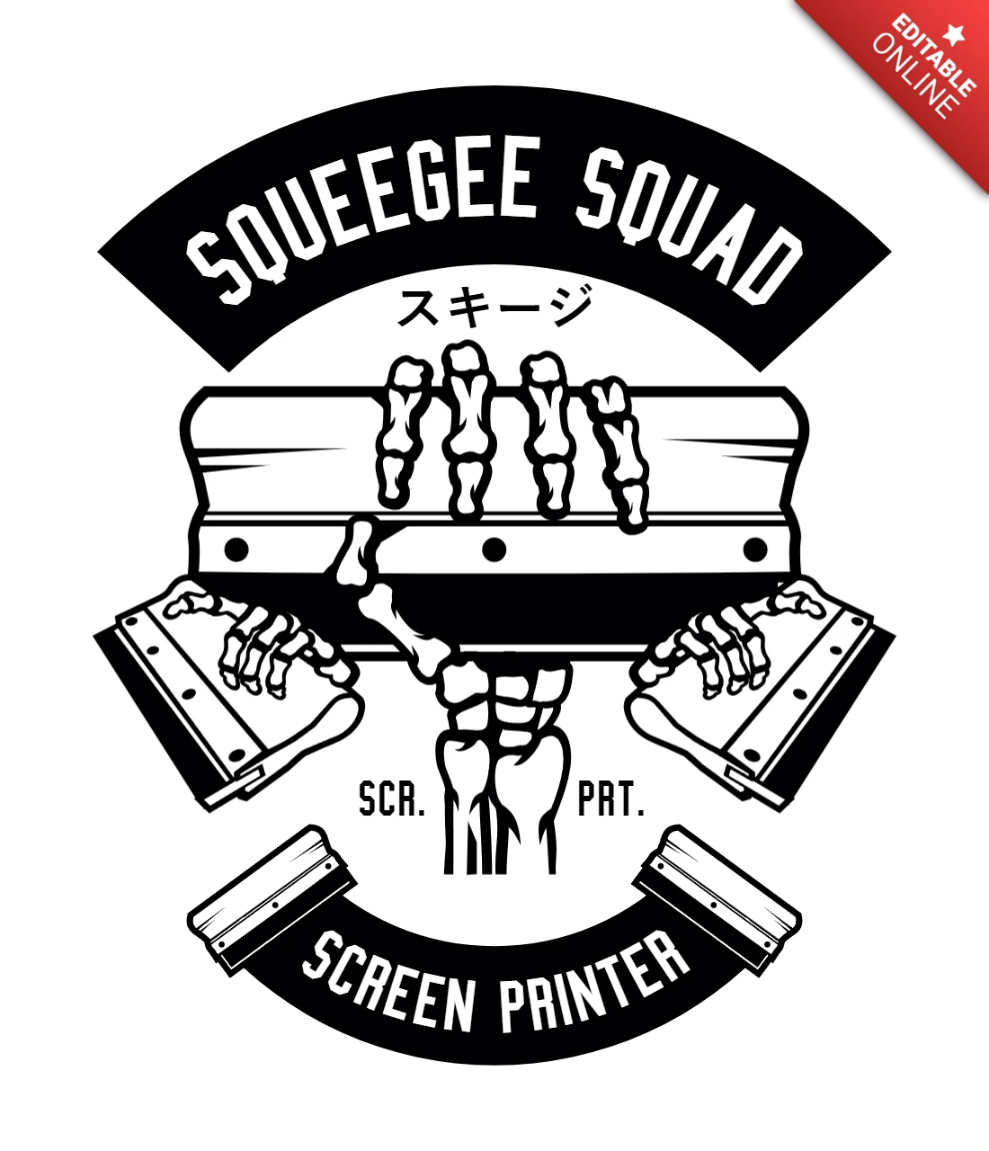 Squeegee squad siebdrucker t-shirt design vorlage