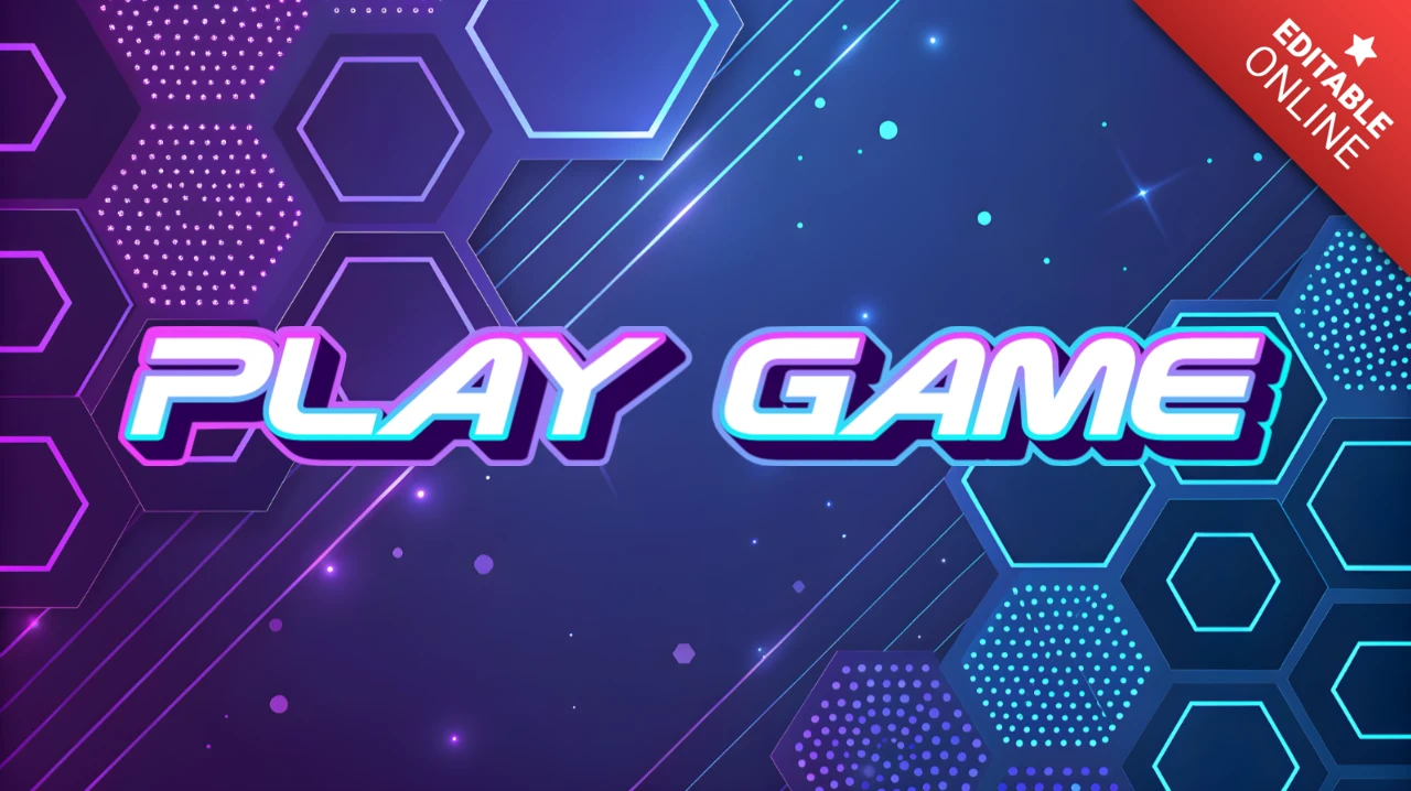 Neon hexagoon spelontwerp sjabloon