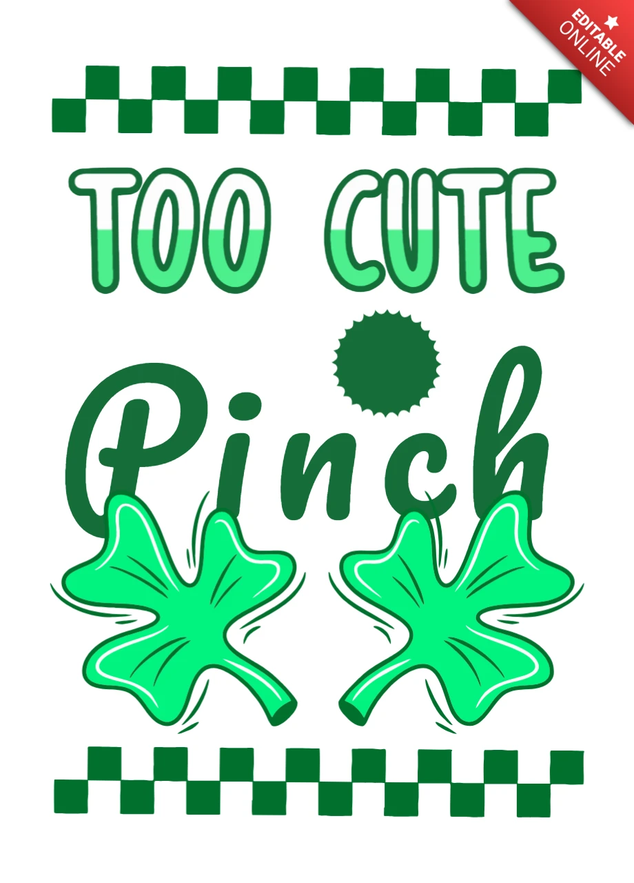 St. Patrick's Day Template Cute Design with Shamrocks for Greeting Cards