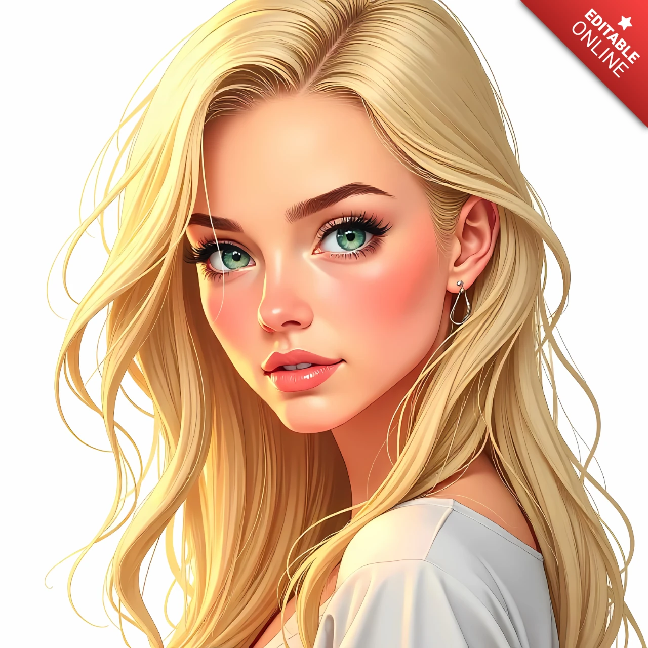 Plantilla de diseño de retrato de belleza editable para proyectos creativos