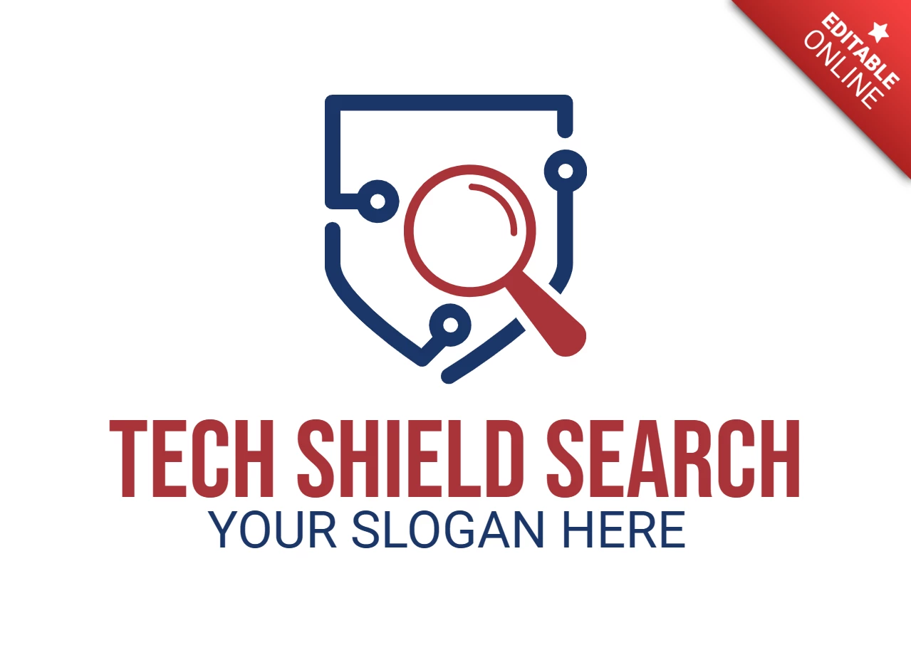 Tech Shield Search Logo Design Template