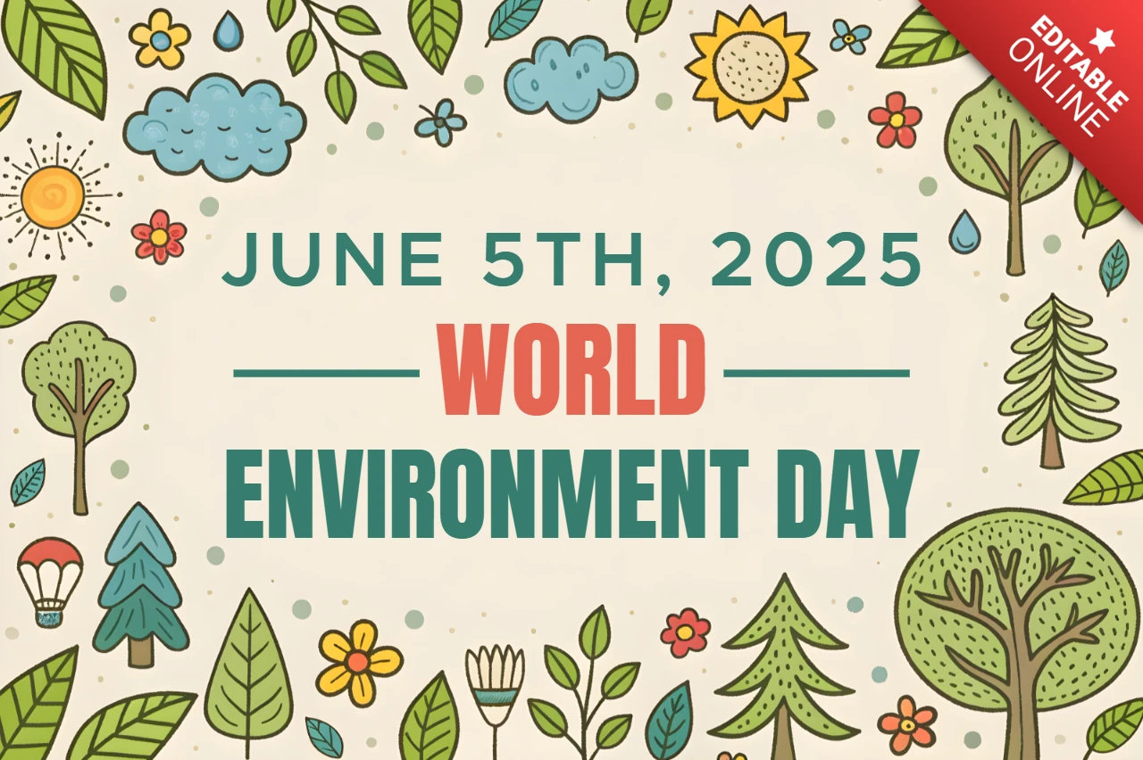 Playful Hand-Drawn World Environment Day Design Template