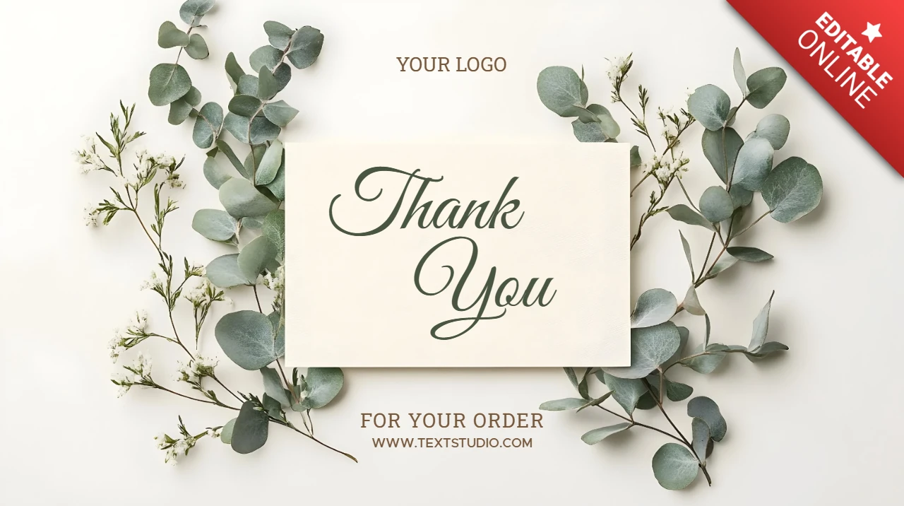 Minimal Flower Background Thank You Layout Design