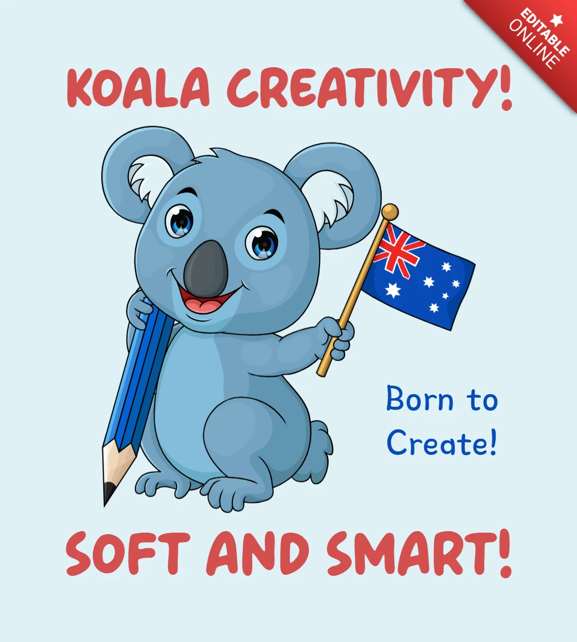 Koala Creativity Design Template: Cute and Playful Artistic Style