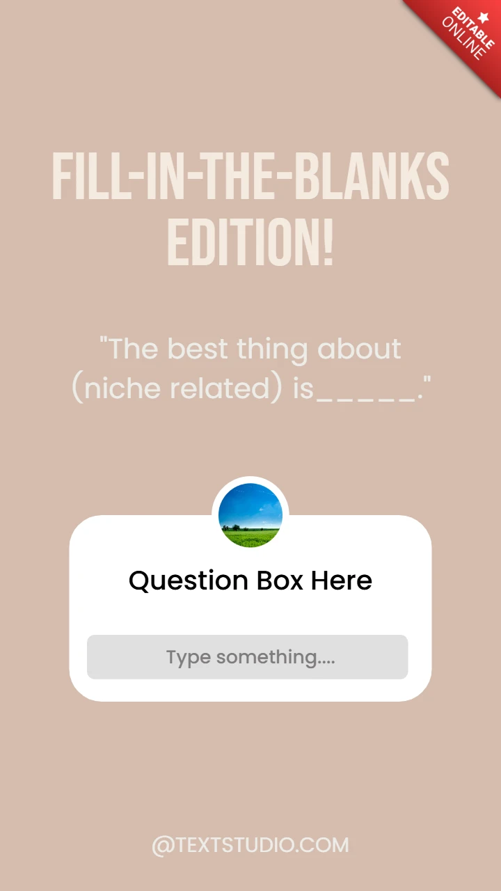 Füllen Sie die Lücken Instagram Feedback Geschichte Post Design-Vorlage