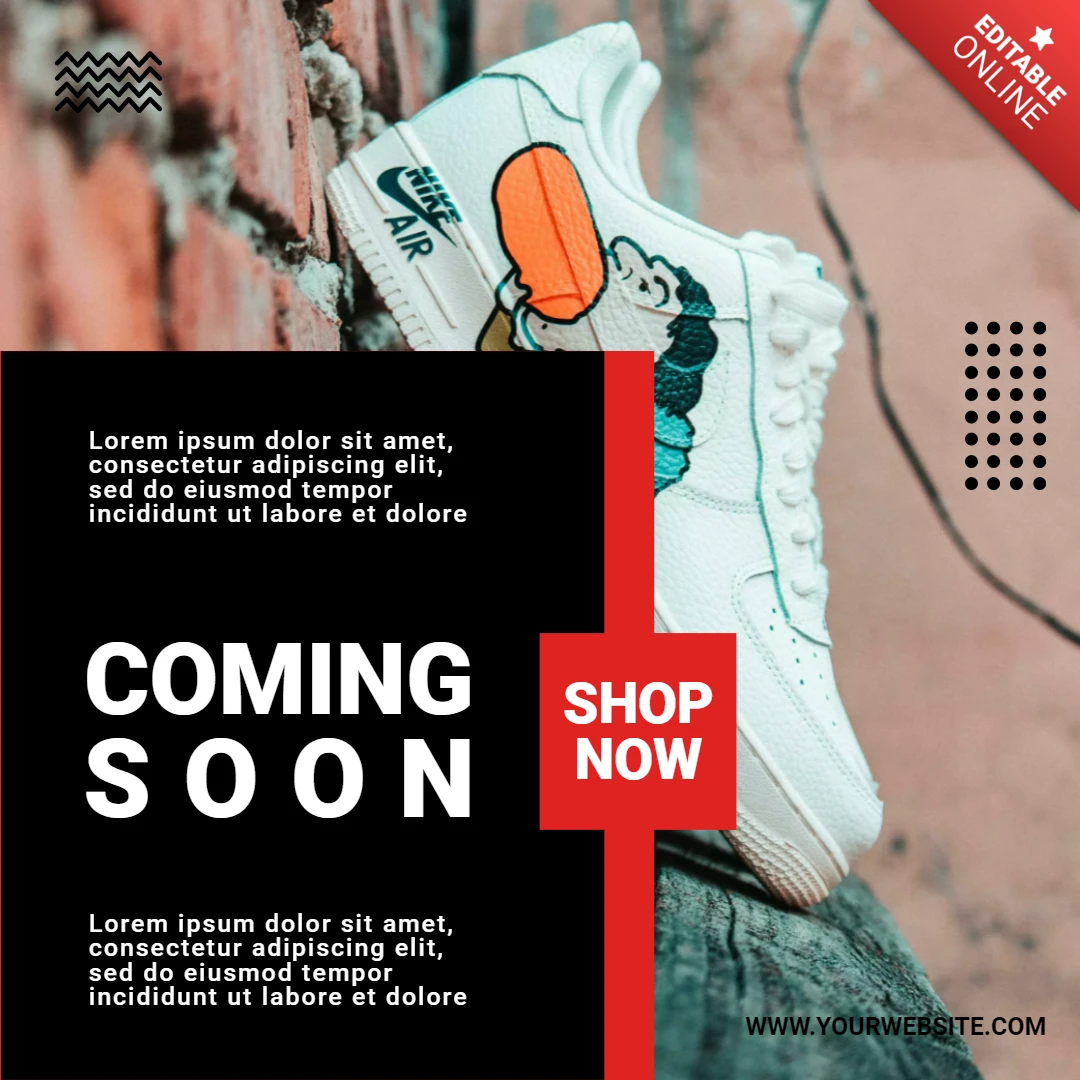 Wkrótce wyprzedaż sneakersów szablon postu na Instagramie
