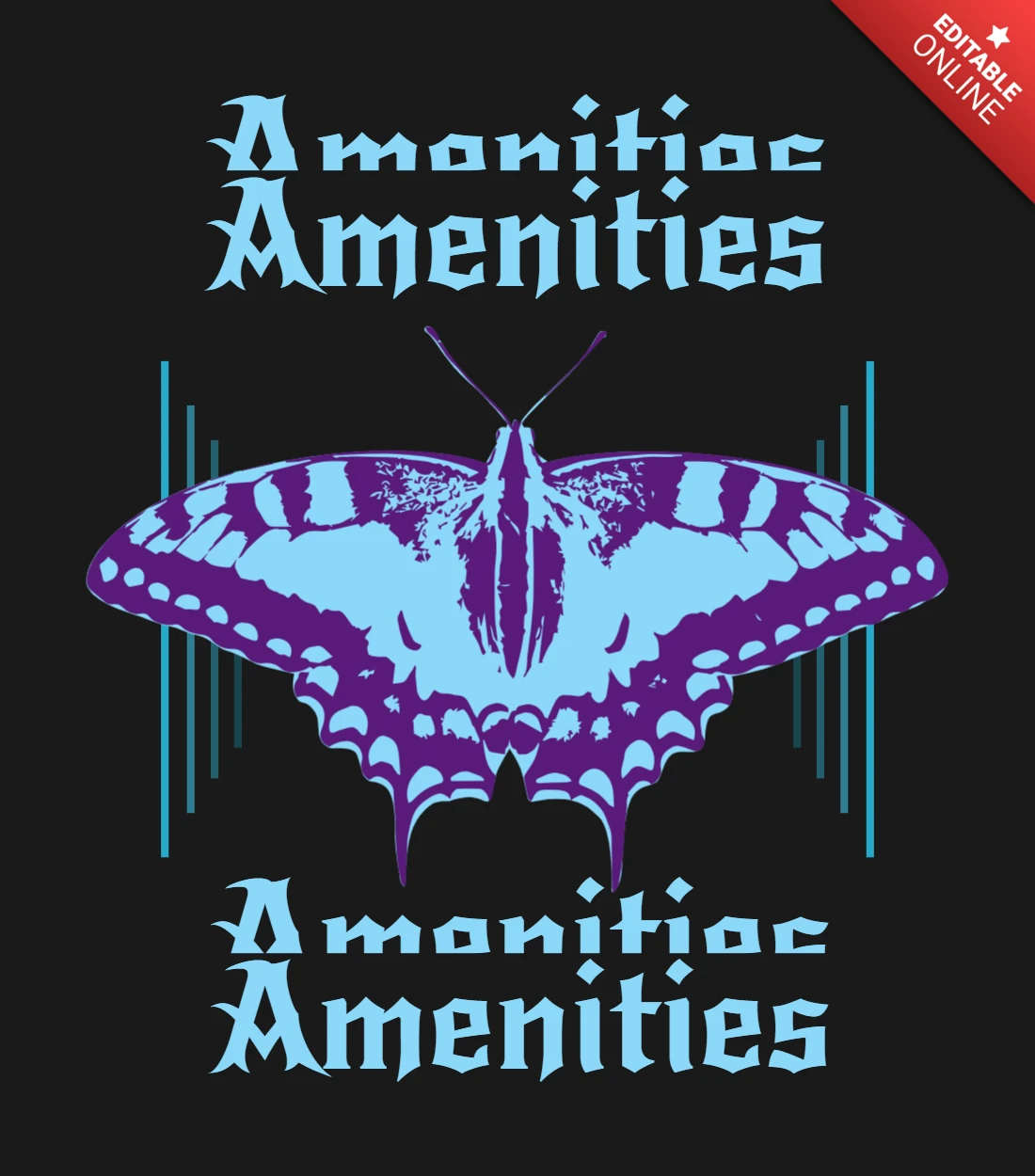 Modello di design grafico di farfalla per abbigliamento e merchandise