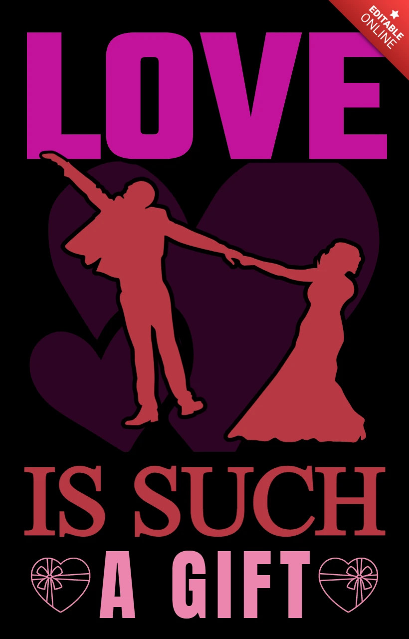 Romantic Love Design Template with Silhouette Style