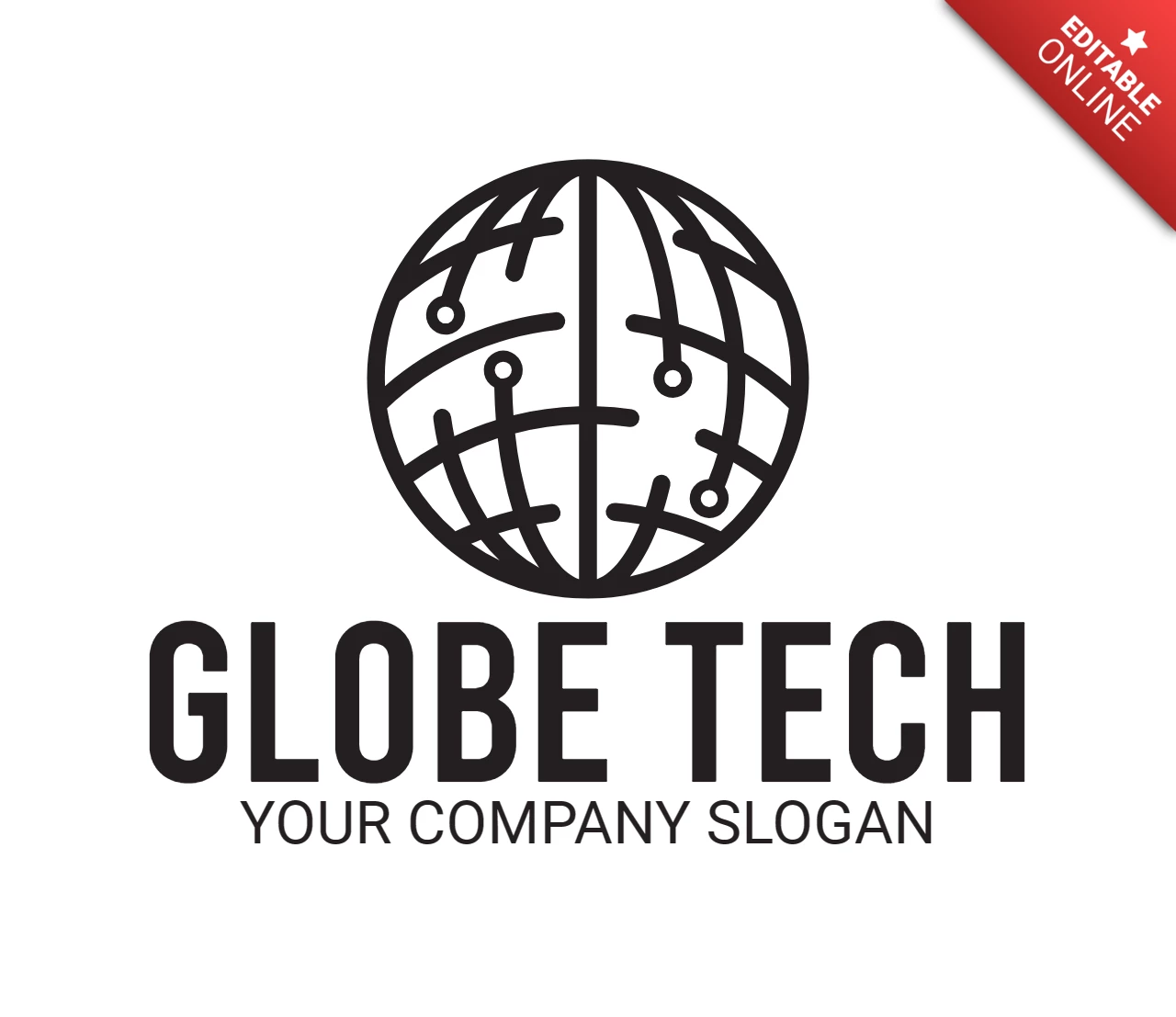 Designvorlage für das Globe-Tech-Logo
