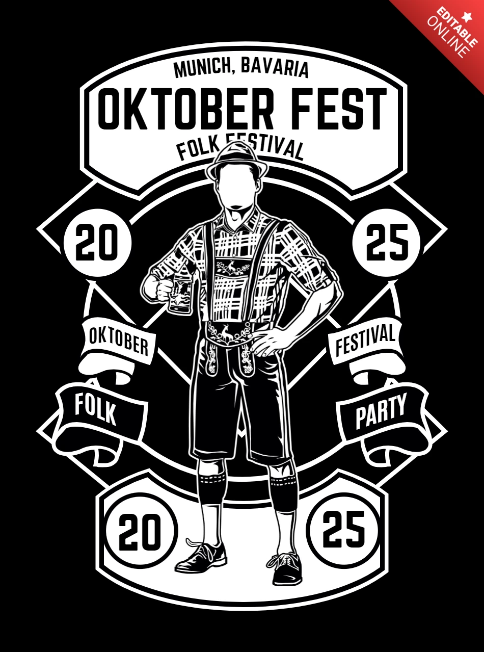 Oktoberfest volksfeest t-shirt ontwerpsjabloon