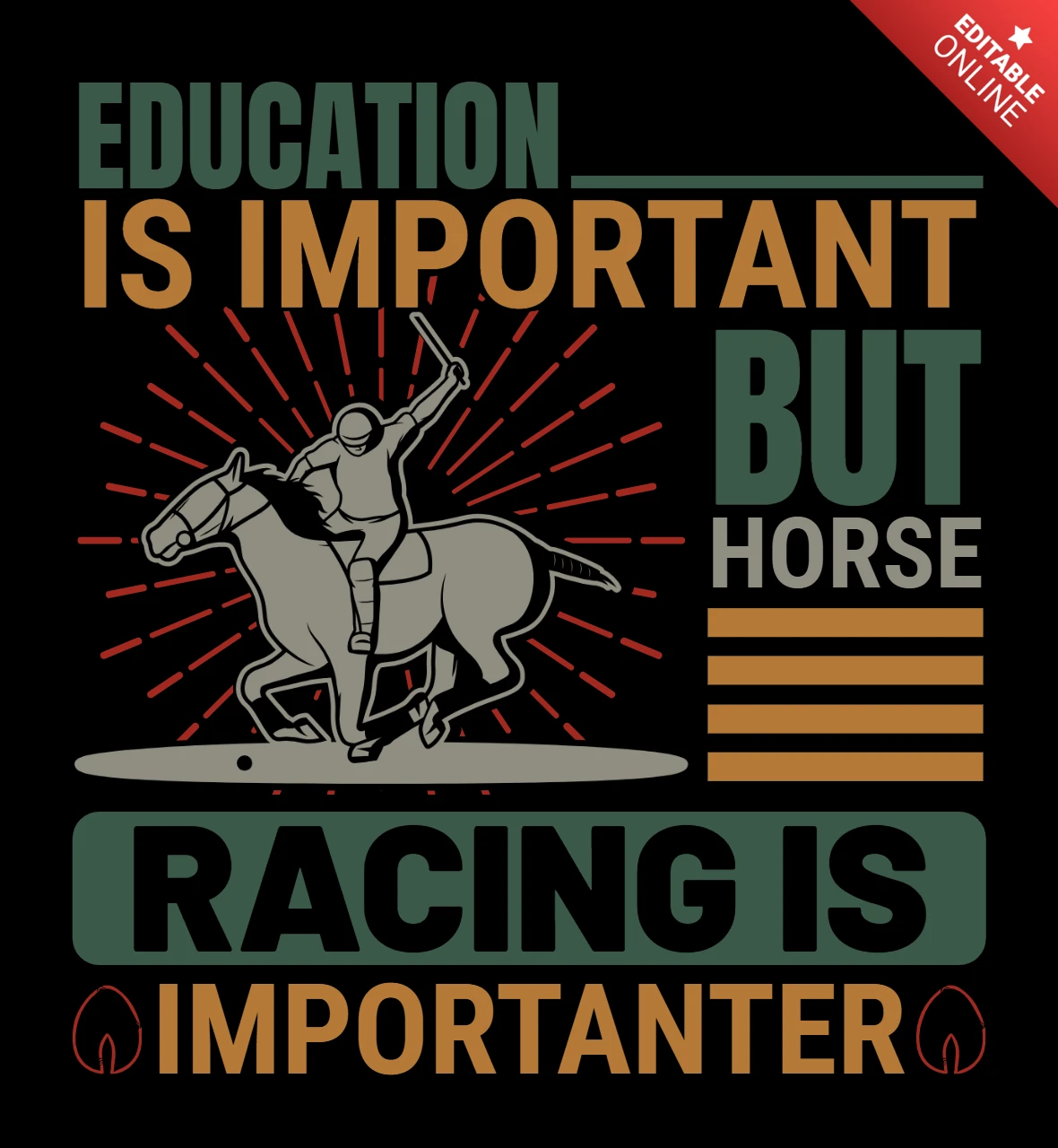 O design de camiseta de corrida de cavalos é importante para a equitação.