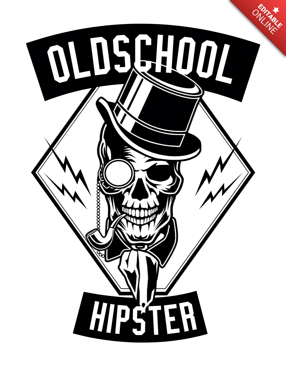 Old School Hipster T-shirt Design Template