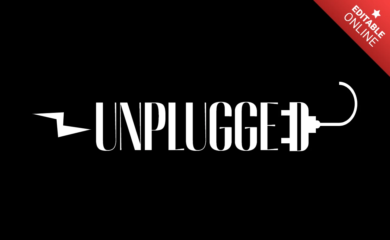 Unplugged Blitz & Stecker Typografie für achtsame Trennung T-Shirt Design Vorlage