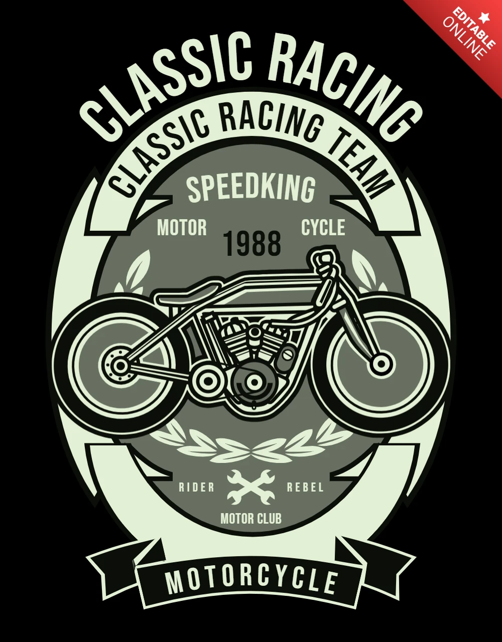Classic Racing T-Shirt Design Template