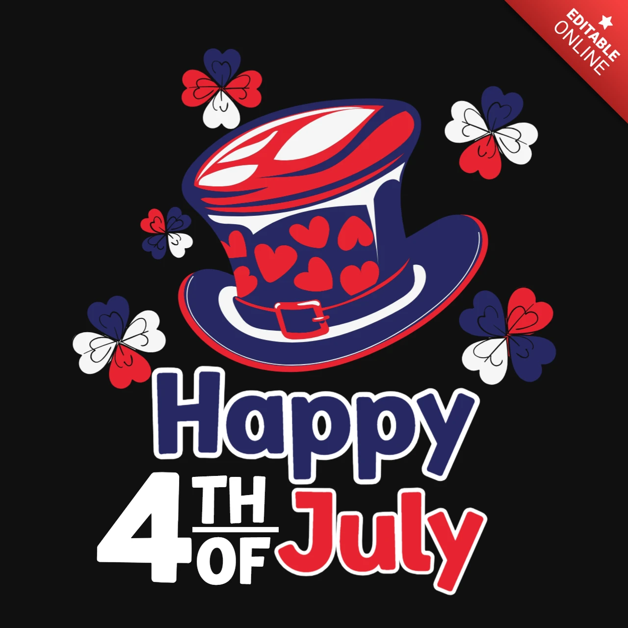7月4日アメリカtシャツデザインテンプレート