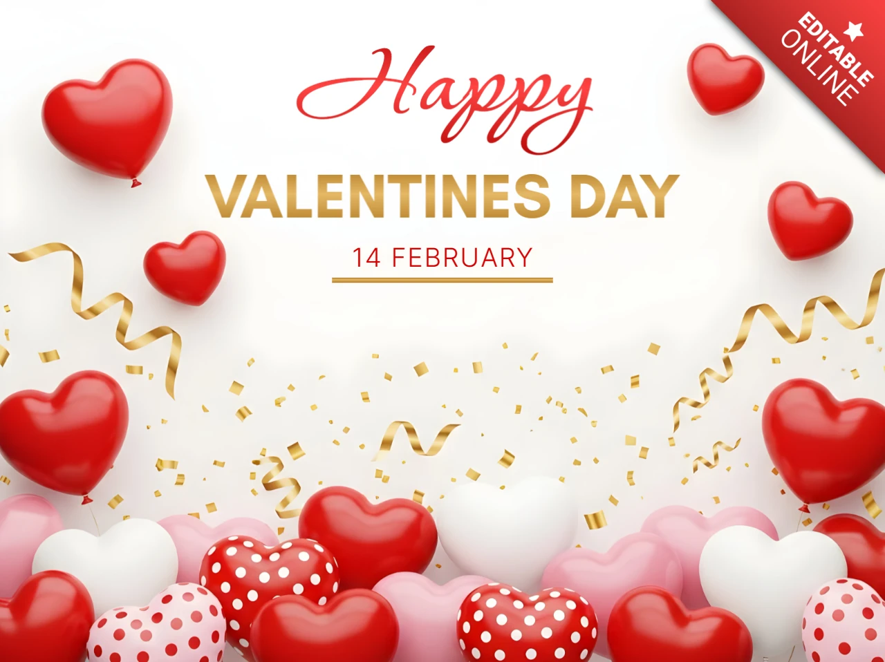 Plantilla de diseño de corazón para el día de San Valentín para tarjetas de saludo festivas.