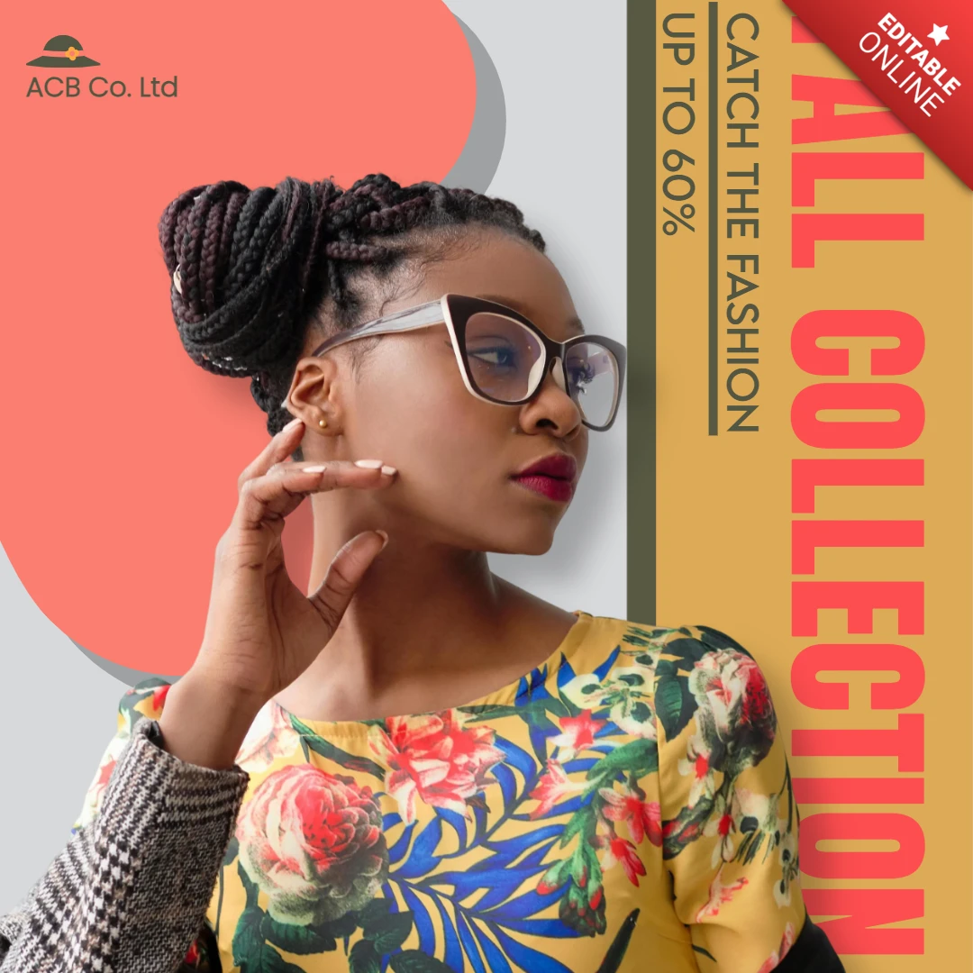 Collection de mode d'automne rouge et jaune design de post instagram