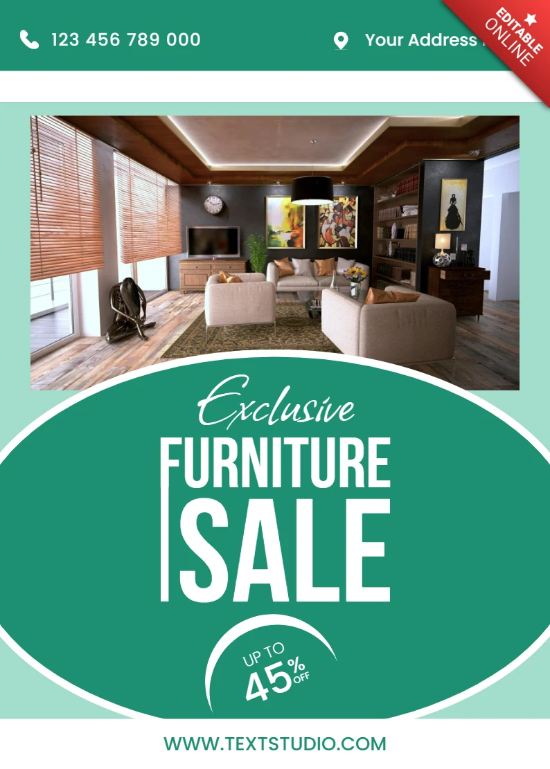 Modern Furniture Sale Flyer Design Template for Promotional Events