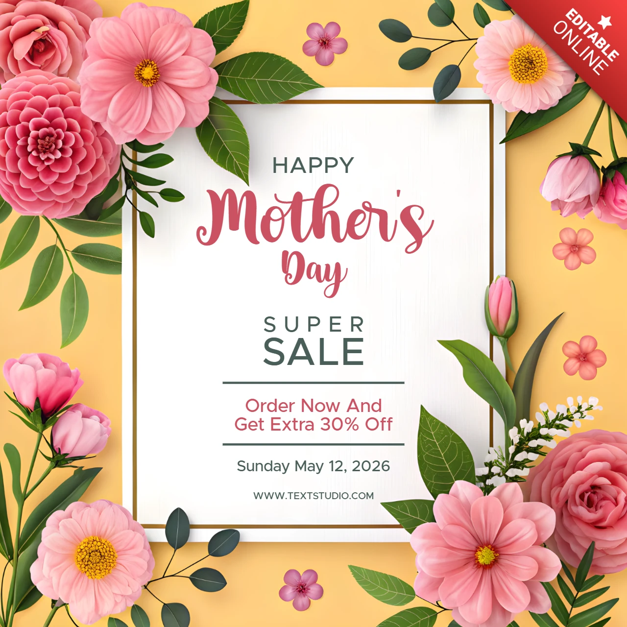 Floral Muttertag Verkauf Vorlage - elegantes Design für Promotionen